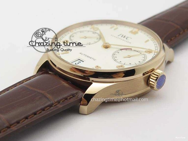 MIROTIME 0128 Fashionable Portuguese Real PR RG IW500701 ZF 1:1 Best Edition On Brown Leather Strap A52010 V 7302